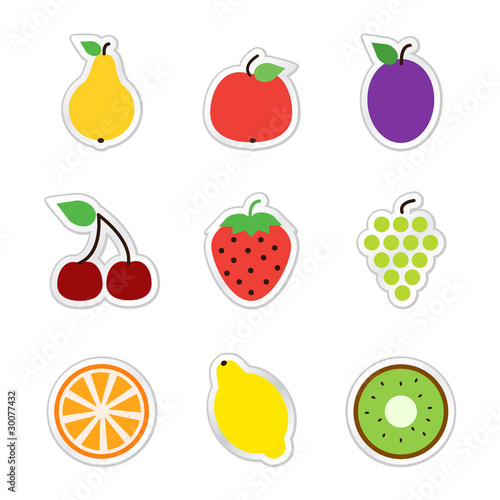 Stickers of fruits and berries