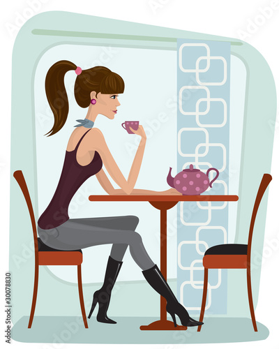 Woman in cafe