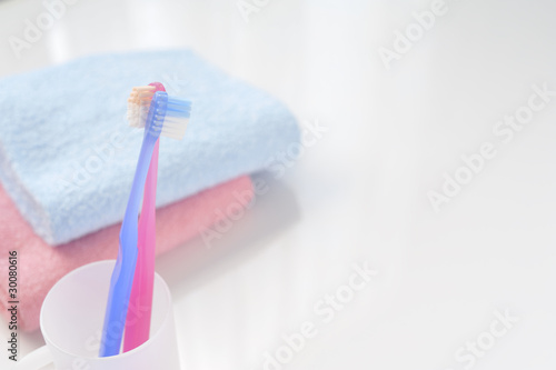 歯ブラシとタオル