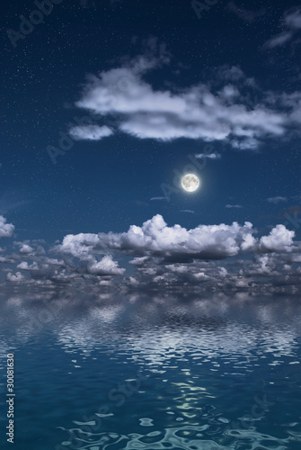 moon over a water surface