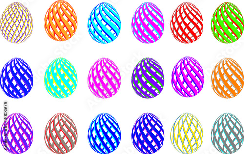 Fototapeta Naklejka Na Ścianę i Meble -  Easter vector eggs set