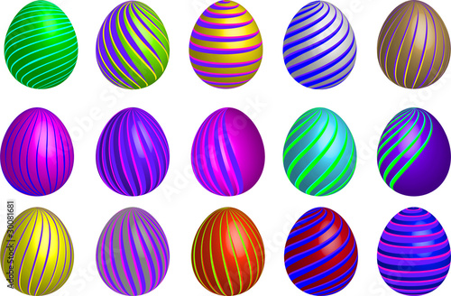 Easter vector eggs set