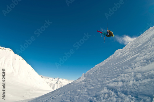 Skier flying in the air