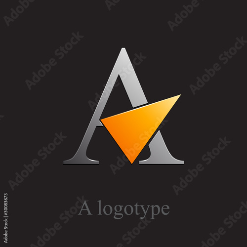 Logo letter A with arrow # Vector