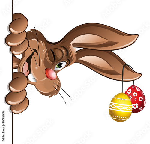 bunny close easter eggs