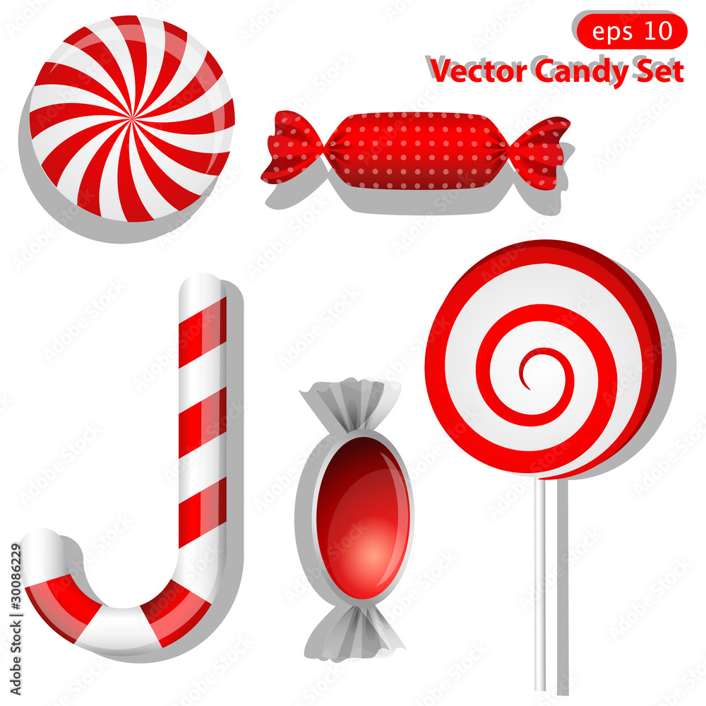 Red candies Stock Vector | Adobe Stock