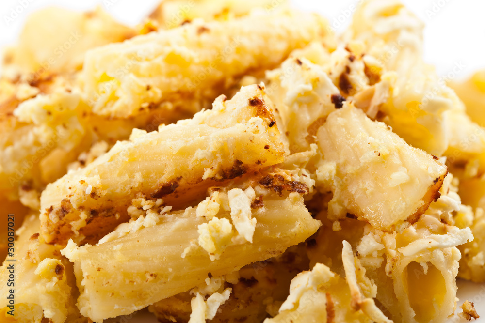Macro of macaroni with cheese Macro of macaroni with cheese