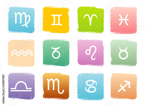 Horoscope zodiac signs, vector set