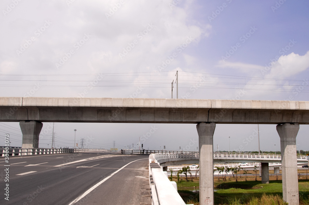 Electric rail way cross bridge at Bangkok, Thailand. Electric rail way cross bridge at Bangkok, Thailand.