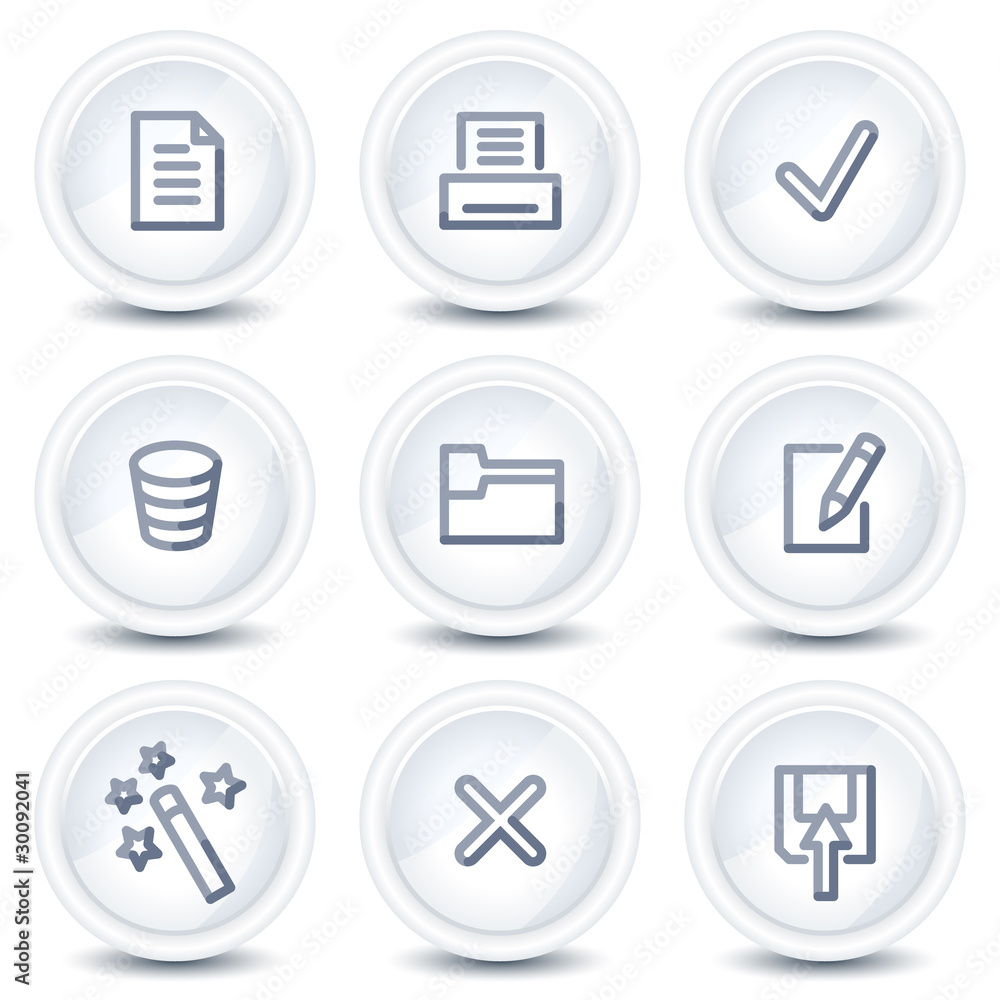 Document web icons set 2, circle glossy buttons Document web icons set 2, circle glossy buttons