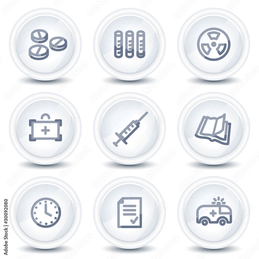 Medicine web icons set 1, circle glossy buttons Medicine web icons set 1, circle glossy buttons