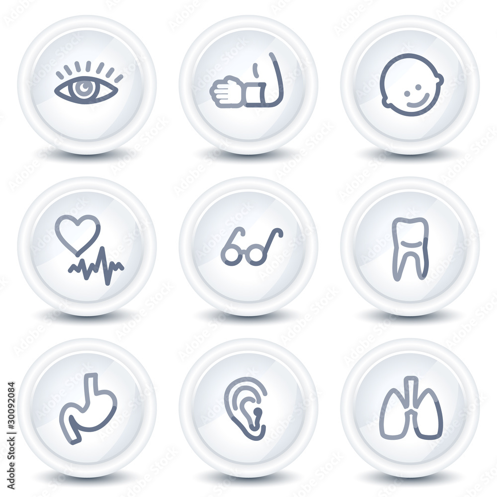 Medicine web icons set 2, circle glossy buttons Medicine web icons set 2, circle glossy buttons