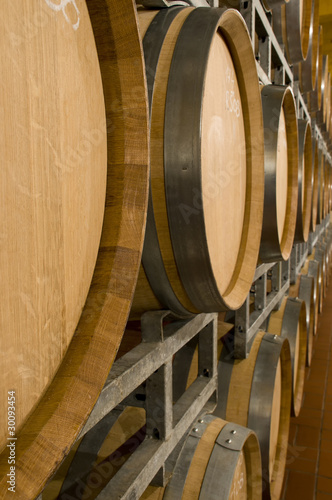 Wine cellar with barrique barrels