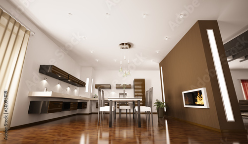 Moderne Küche interior 3d render
