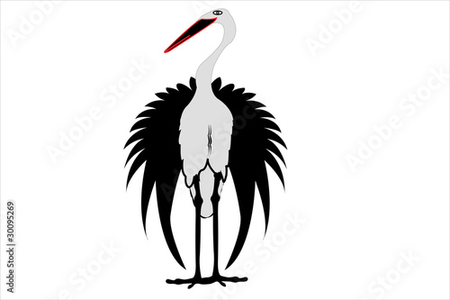 vector illustration of a stork