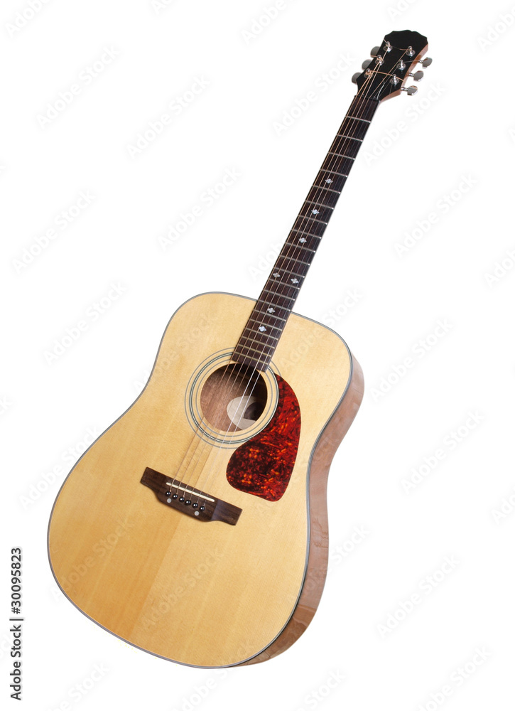 Guitar on white background