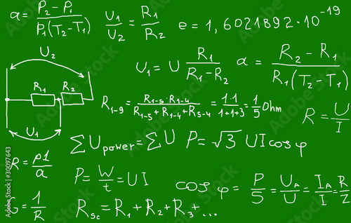 Electric formulas on the blackboard