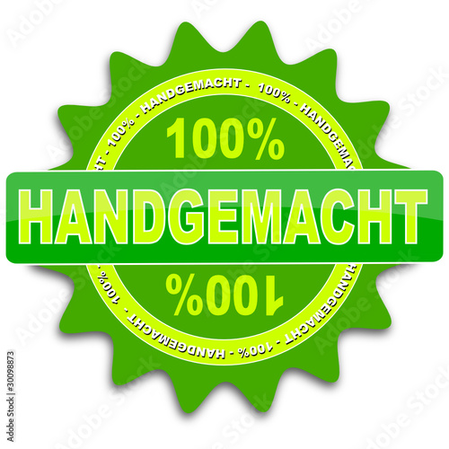 Button 10% Handgemacht grün