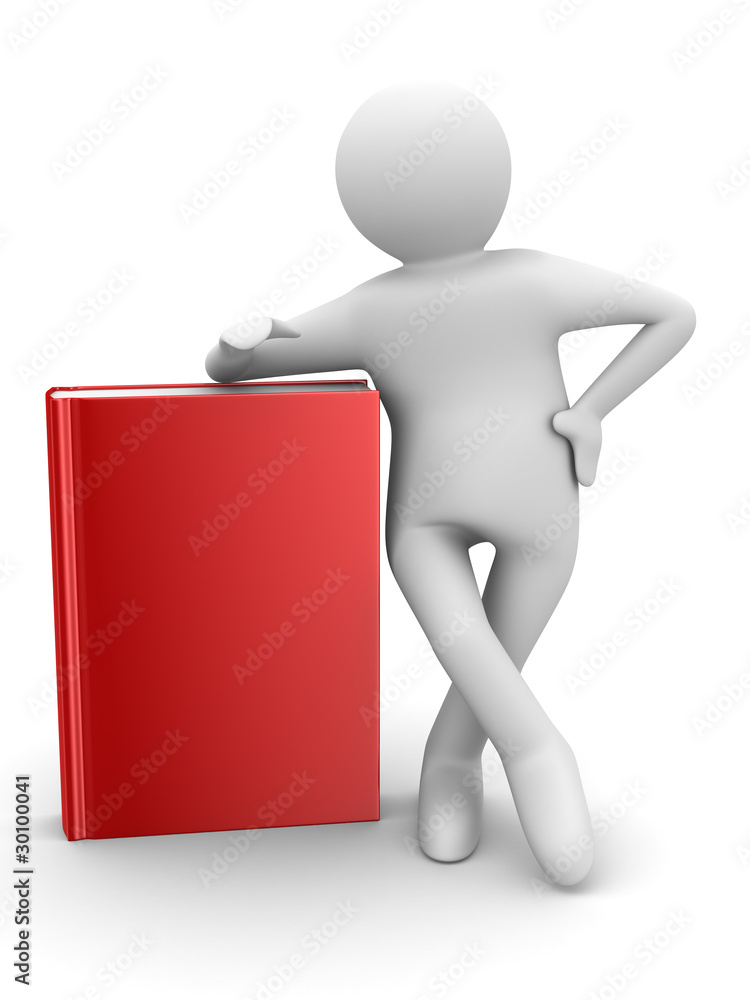 student with red books. Isolated 3D image student with red books. Isolated 3D image