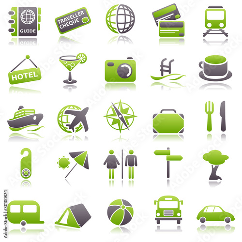 Travel Green Icons