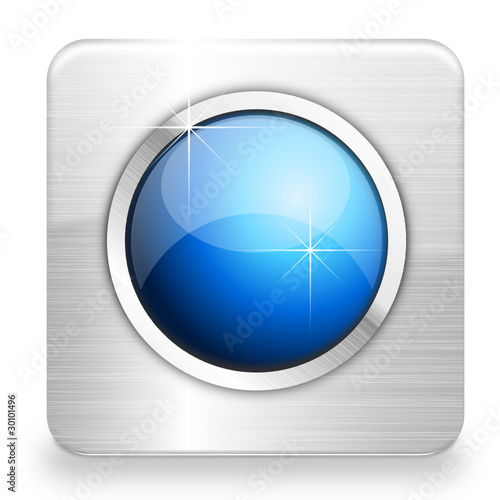 Button metall blau