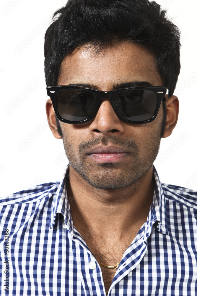 young man on  white background