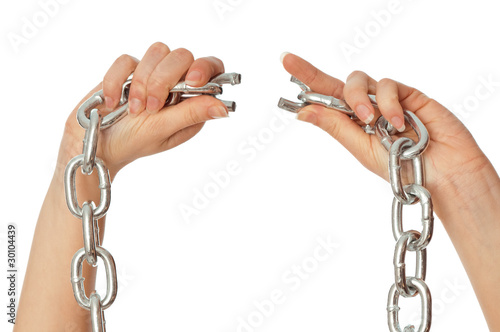 tearing a heavy chain