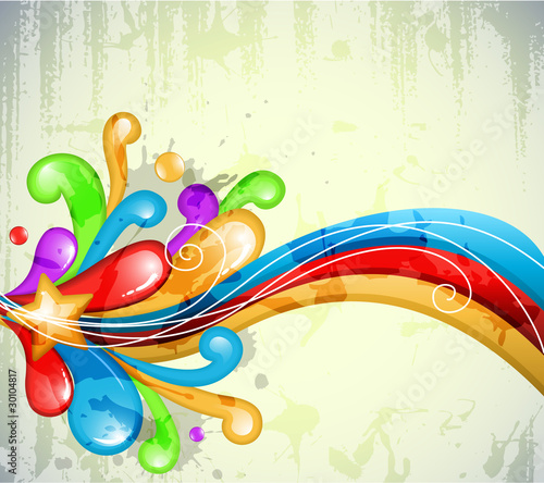 Abstract colorful wavy background - eps10 (vector)