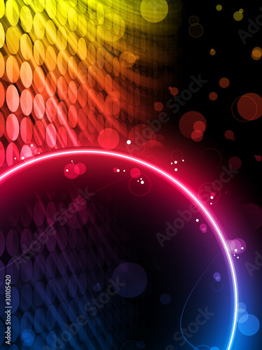 Disco Abstract Circle Box on Black Background