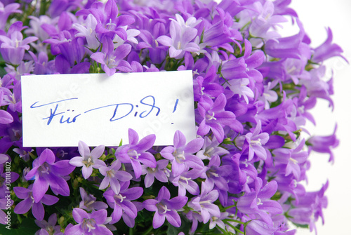 Für Dich! mit lila Blumen