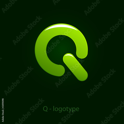 Logo letter Q, green power # Vector