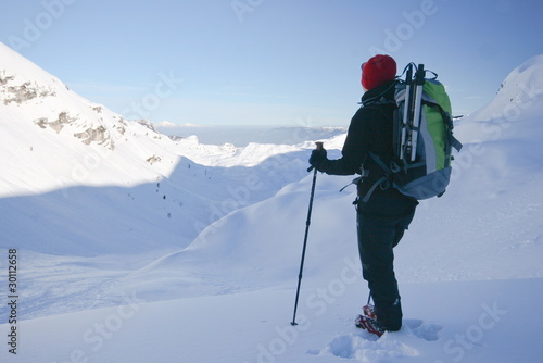 woman hike in winter