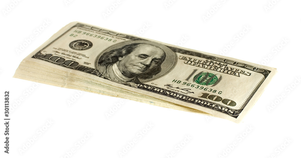 Stack of one hundred dollar bills Stack of one hundred dollar bills