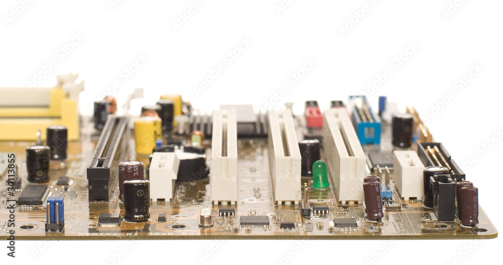 Printed circuit board isolated on the white background Printed circuit board isolated on the white background