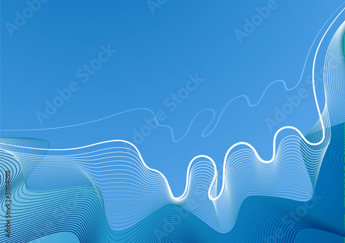 background abstract linear waves blue