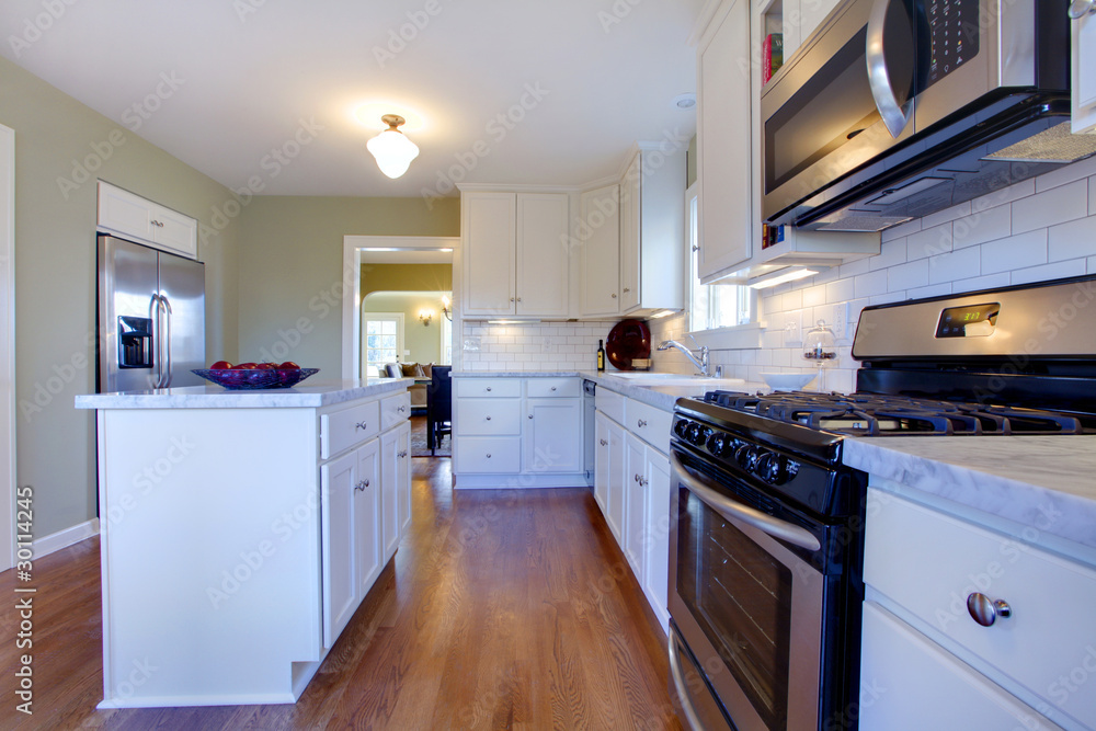 White and green kitchen with luxury design White and green kitchen with luxury design