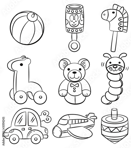 hand draw cartoon baby toy icon