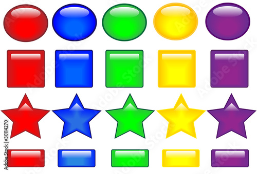 botones brillantes de colores