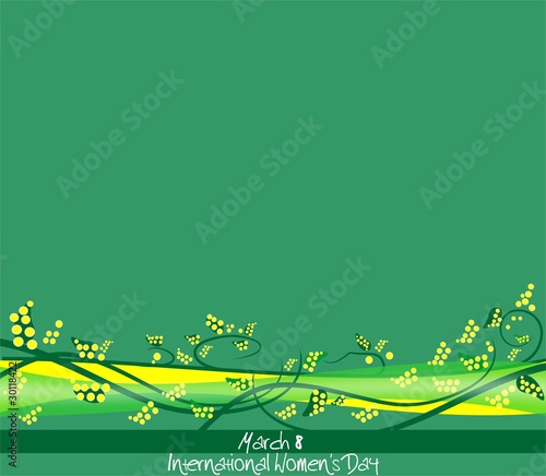 Vector background with Mimosa for Women's Day