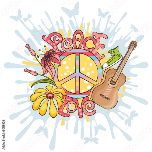 peace and love vector illustration