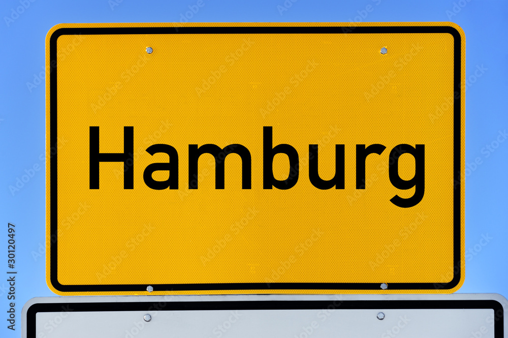 Obraz premium Ortsschild Hamburg