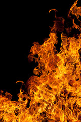 fire isolated over black background