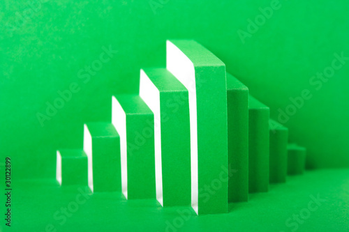 abstract green paper composition cutout stripes and folds  rhomb