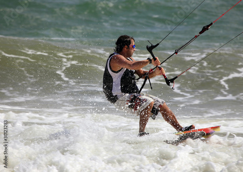 Kitesurfer in action