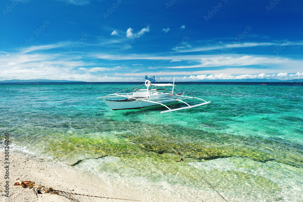 Beautiful beach with boat