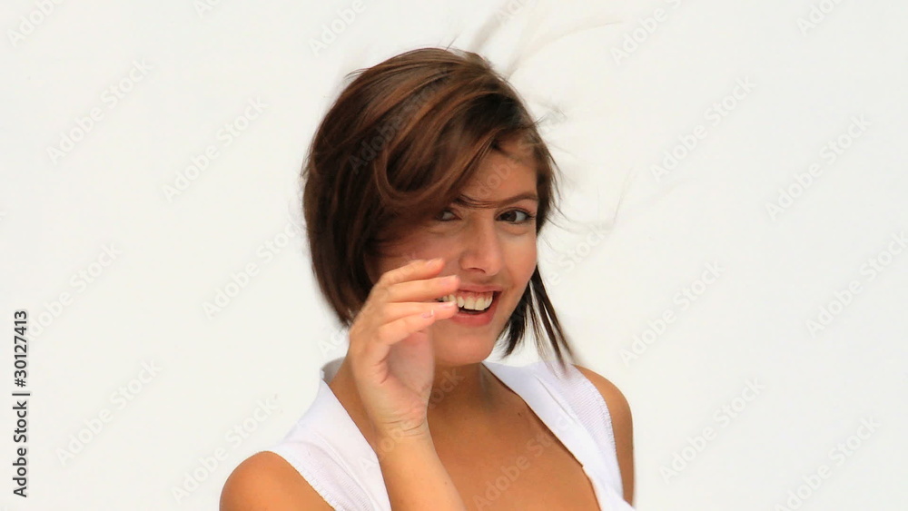 Wonderful brunette lady looking at the camera Wonderful brunette lady looking at the camera