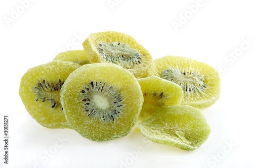 slices od candied kiwi fruits photo