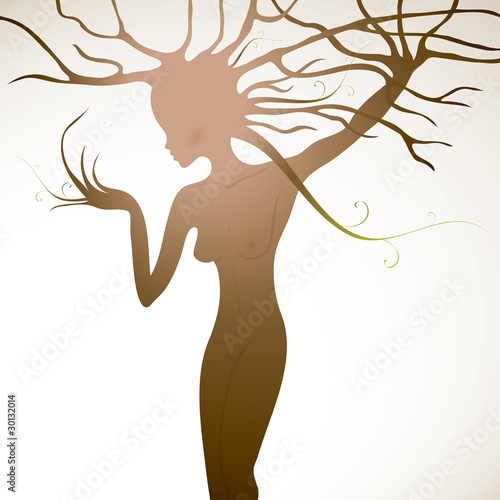 Tree like woman with beautiful body / Flora