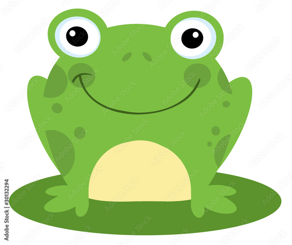 Happy Head Frog Cartoon Character Happy Head Frog Cartoon Character