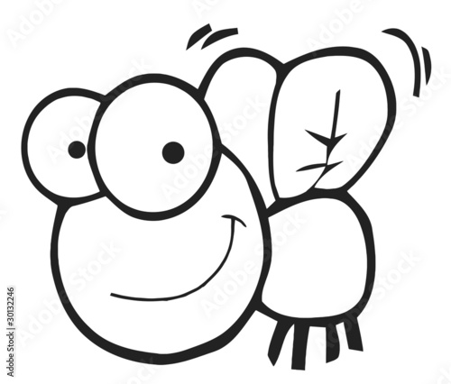 Outlined Fly Cartoon Character